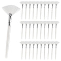 Yitexin 30 Pieces Soft Fan Brush for Facial Esthetician, Flat Head Fan Makeup Brush, Cosmetic Face Applicator Tool for Mud Cream Makeup Peel Women (White)