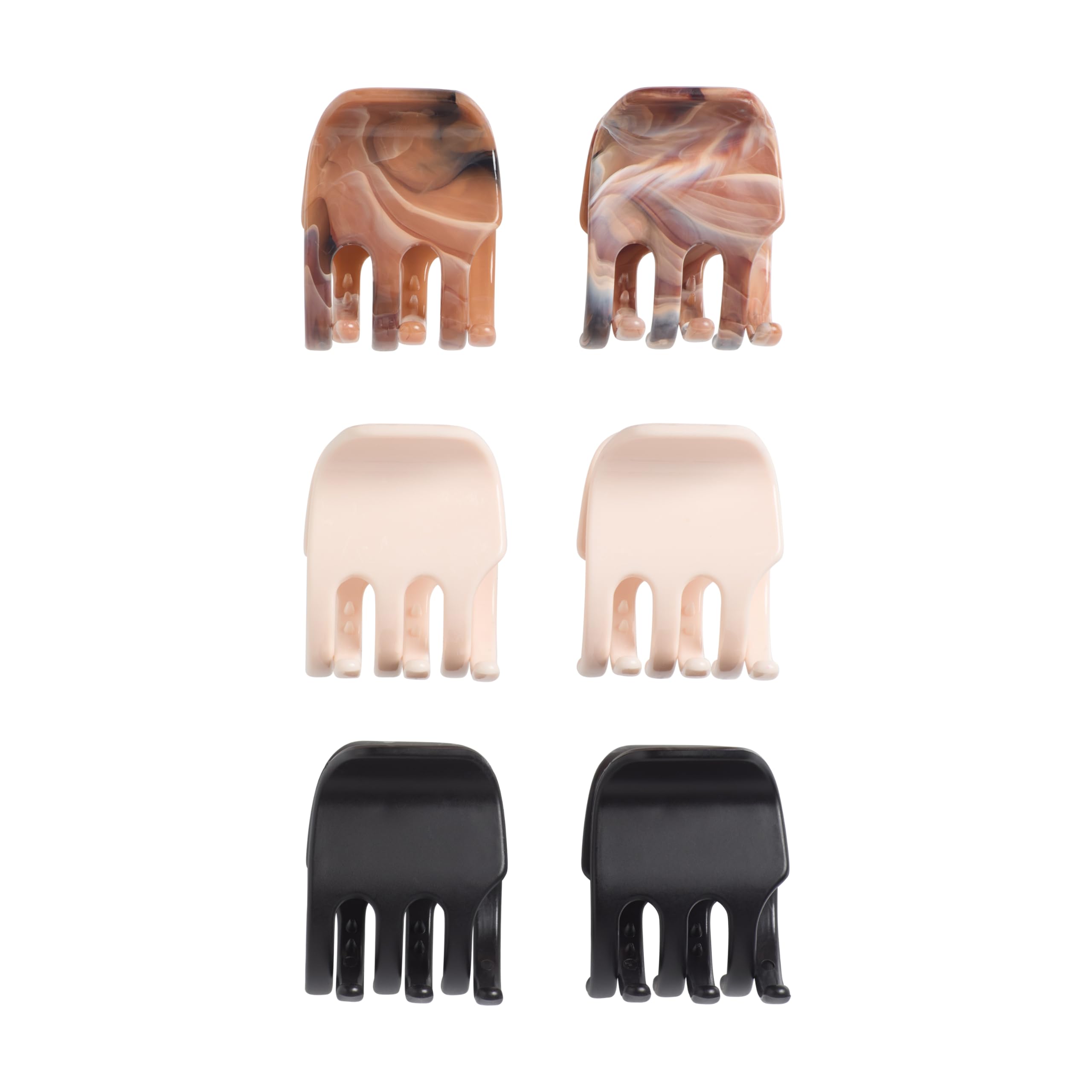 Goody Classic Claw Hair Clips - 6-Count, Clear, Brown and Black - 1/2 Claw Will Gently Keep Hair Secured In Place with a Long Lasting Hold, color may vary