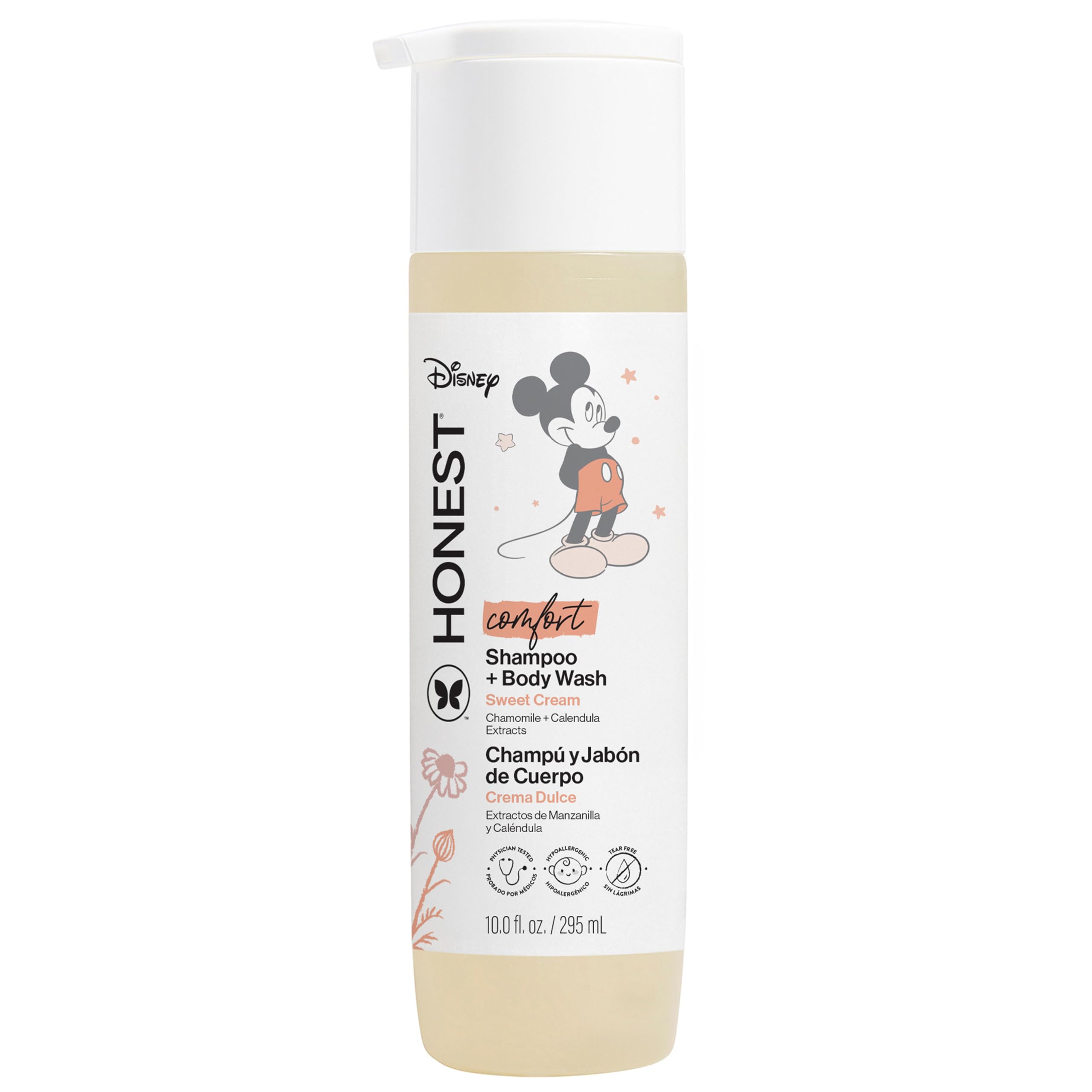 The Honest Company 2-in-1 Cleansing Shampoo Body Wash, Gentle Enough for Baby Dermatologist Tested Tear-free Hypoallergenic Disney’s Mickey Mouse Comfort Sweet Cream 10 fl oz
