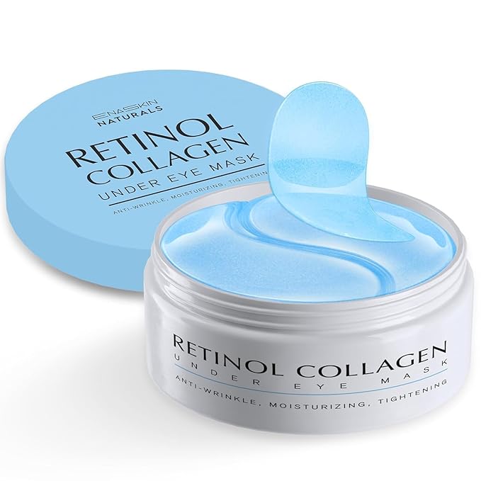 Under Eye Patches for Dark Circles: 30 Pairs Enaskin Naturals Retinol Collagen Eye Gels Mask - Reduce Wrinkles Puffy & Bags - Skin Treatment Pads - Anti Aging Moisturizer For Women (Blue)