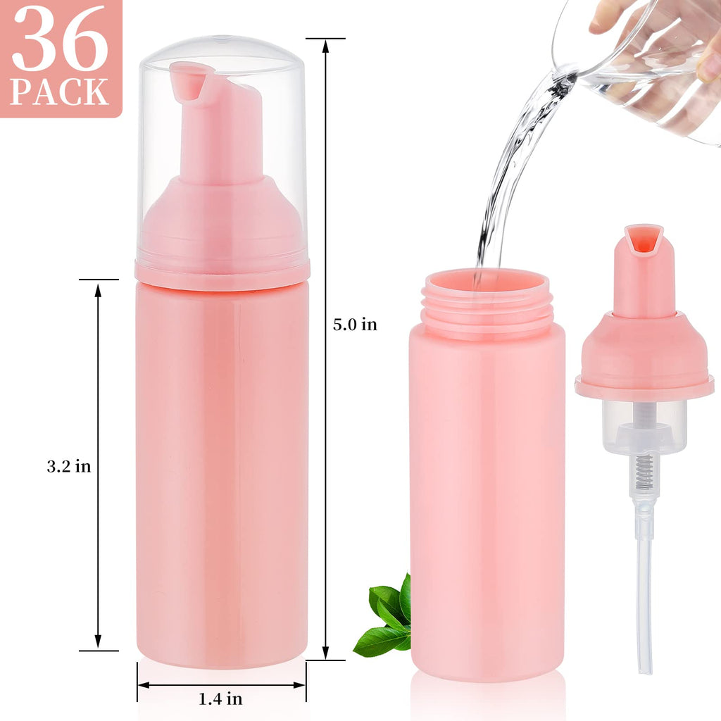 GliSun 36 Pcs Foam Pump Bottle 2oz Empty Refillable Travel Dispenser