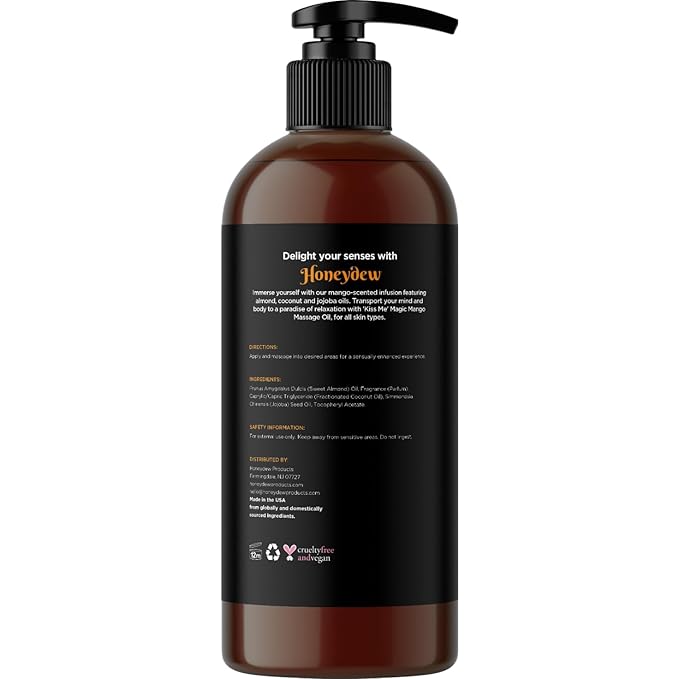 Mango Sensual Massage Oil for Couples - Alluring Tropical Full Body Massage Oil for Date Night and Nourishing Body Moisturizer with Sweet Almond - Vegan Non Greasy & Smooth Gliding Formula (16 Fl Oz)