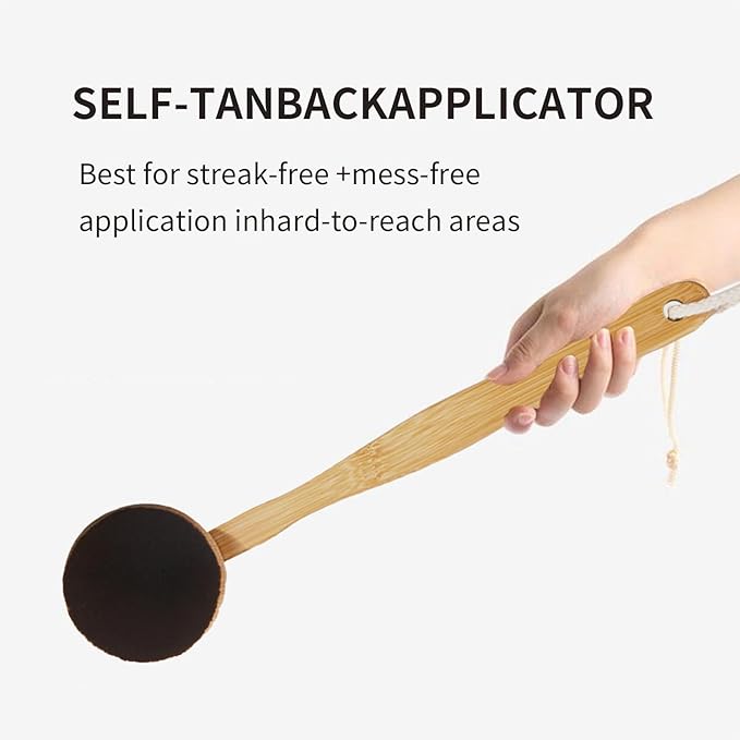 Ludanbest Self-Tan Back Applicator, Back Brush For Applying Self-Tan, Long Handle For Controlled Sunless Tanning, Eco Friendly Back Tanning Applicator, Vegan, & Cruelty Free, 1 Count