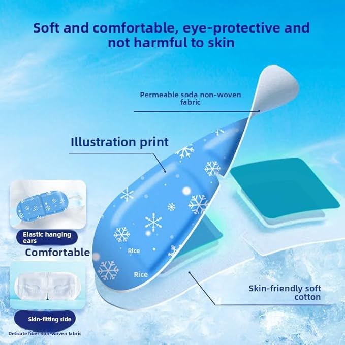 Cooling Eye Masks for Puffy Eyes and Migraine Relief, Disposable Cold Compress Eye Mask for Sleeping Travel Spa, Instant Soothing Eye Pads with Non-Woven Fabric, 10 Pack
