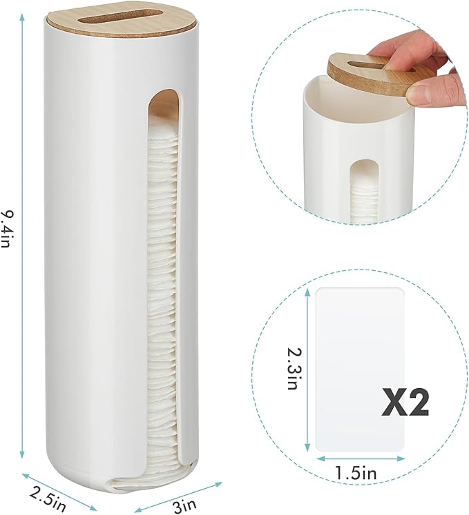 IWNTWY Cotton Pad Holder, Wall Mounted Cotton Rounds Holder Dispenser Face Pad Holder Makeup Organizers Containers for Bathroom