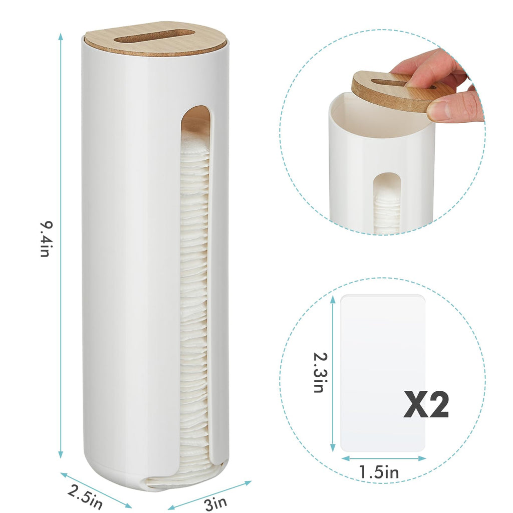 IWNTWY Cotton Pad Holder, Wall Mounted Cotton Rounds Holder Dispenser Face Pad Holder Makeup Organizers Containers for Bathroom