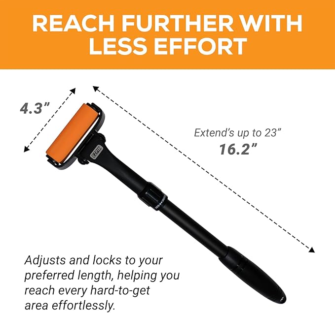 EZPIK Lotion Applicator for Back with 2 Replacement Foam Rollers, Extendable up to 23" - Curved Back Lotion Applicator for Elderly & Seniors with Limited Mobility, Body Cream & Sunscreen Applicator