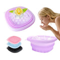 EBIGIC Face Bowl for Ice with Built-in IceTray,Collapsible Silicone Face Ice Bowl – Cold Plunge Therapy for Skin Tightening & Facial Treatment– Portable Spa Tool for Home & Travel（Purple)