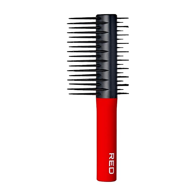 Red by Kiss Detangling Hair Brush for Women Men Children, Hair Straightening Detangler for Curly, Natural, Straight, Afro, Wet or Dry Hair, Glides Through Tangles with Ease (2-In-1 Hairbrush)