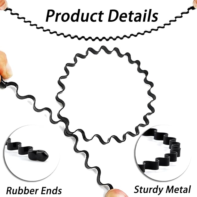 KELUBATU Metal Headband for Men, Adjustable Wavy Hair Band, Non-Slip 3 Pcs