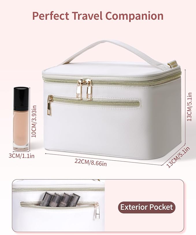 Wandering Nature Makeup Bag, Women Travel Make Up Vanity Case with Handle