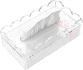 LUGUNU Clear Acrylic Tissue Box Cover Holder - Fits Standard Tissue Boxes, 8mm Thick Lid & Non-Slip Design, Rectangle Napkin Dispenser Organizer for Bathroom, Office, Kitchen (8.9x4.9x2.9in)
