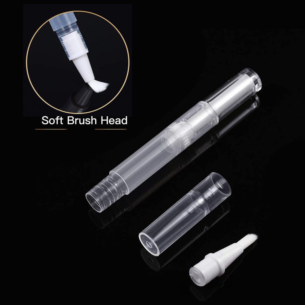 WEBBYBEAR 40 Pieces 3 ml Empty Cuticle Oil Pen Containers, Empty Nail Oil Pen Containers, Transparent Twist Pens with Brush Tip, Cosmetic Lip Gloss Containers, with 3 Stickers