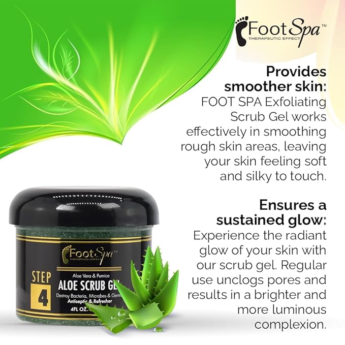FOOT SPA Callus Remover Exfoliating Scrub Gel – Pumice & Salicylic Acid Dual-Action Formula for Feet, Hands, Elbows & Knees | Sulfate-Free, Cruelty-Free | Salon & At-Home Use | 4 oz