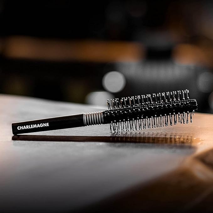 Charlemagne Round Hair Brush for Men - Round Hair Brush for Blow Drying - Hair Roller - Tame Frizz & Shape Curls