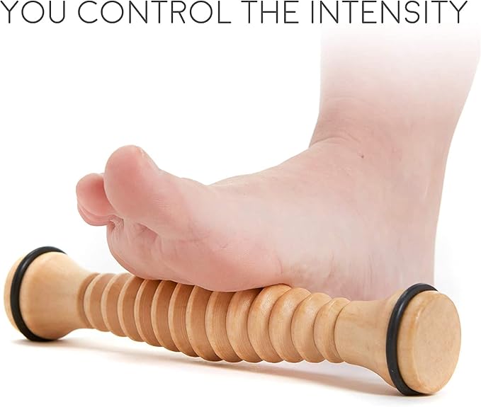 Body Back FSA Eligible Wooden Foot Roller & Foot Star® Massager Ball Bundle - Plantar Fasciitis Relief, Deep Tissue Foot Pain & Arch Massager, Myofascial Release