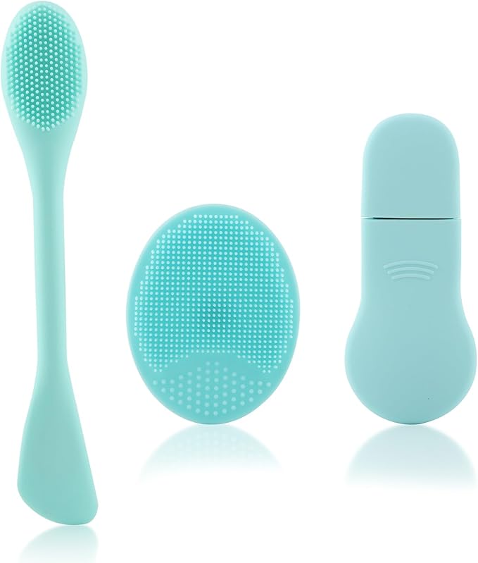 Silicone Nose Blackhead Remover Tool Set, 3 in 1 Nose Scrubber Black Head Remover for Face, Face Scrubber Skin Care Scraper Mask Applicator Spatula for Men Women Deep Cleansing