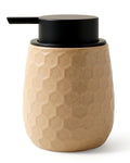 Soap Dispenser, 12OZ Ceramic Liquid Hand Soap Dispenser with Honeycomb Design for Kitchen or Bathroom, Khaki Refillable Dish Lotion Dispenser, ANTIS'S HOME