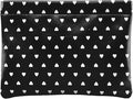 Ksriylm Dots Leather Makeup Pouch Set for Women Small Make Up Bag for Purse Waterproof Initial Makeup Cosmetic Bags Pouches for Purse Aesthetic Travel Toiletry Bag,Heart Black