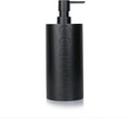 Indecor Home Matte Black Shampoo Dispenser Modern Refillable Pump Bottle with Embossed Text, Durable Resin Construction for Bathroom and Kitchen