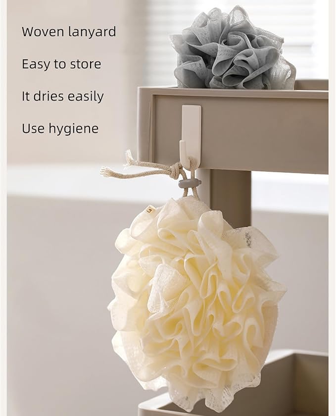 Washcloth Loofah Combo 2-in-1 Loufee Wash Cloth That Holds Bar Soap-Exfoliation Mesh Shower Ball for Body Wash&Smooth Skin+Free Loofah Dish Towel