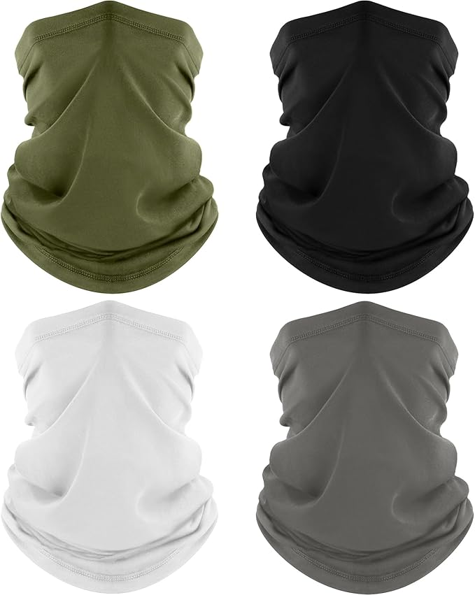 ROXUN Neck Gaiter, 4 Pack Summer Cooling Breathable Face Mask for Outdoors