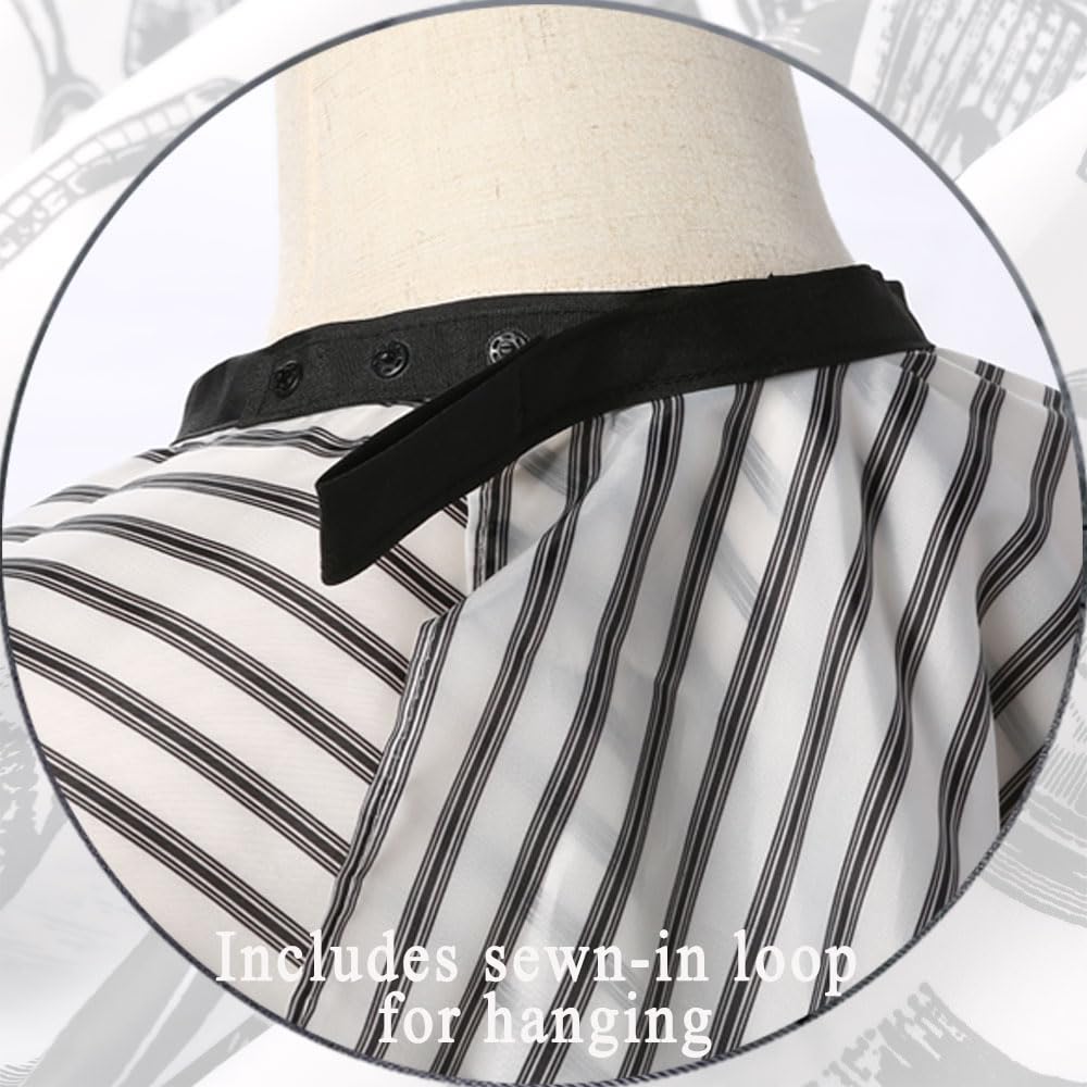 Borogo Professional Waterproof Barber Cape with Snap Closure, Hair Cutting Salon Cape Hairdressing Apron Stripe