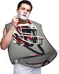 NOUZU American Football Print Beard Bib Apron For Men, Beard Hair Catcher For Men Shaving Trimming,Beard Cape Cloth, Black
