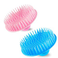 YEALIFE 2Pack Hair Scalp Exfoliator Brush Dandruff Cleaning Brush, Flexible Scalp Massager, Shower Shampoo Brush for Home, Office, Travel and Pets-Pink/Blue