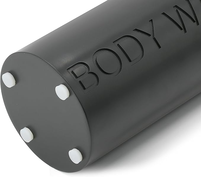 Indecor Home Matte Black Body Wash Dispenser Luxurious Refillable Pump Bottle with Embossed Text, Durable Construction for Bathroom and Shower