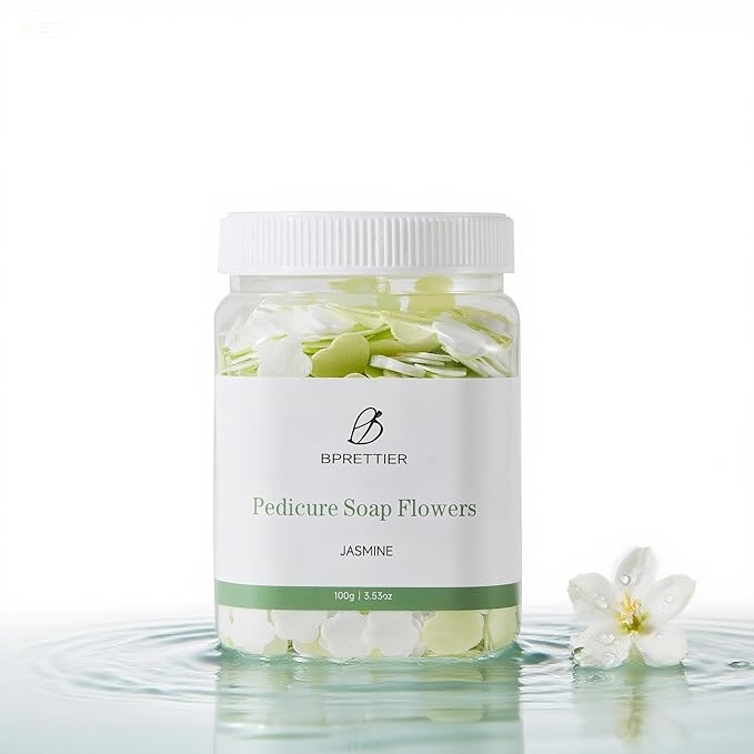 Pedicure Soap Flowers Foot Soak Petals Sheet for Softens Dead Skin Moisturizing Relaxing Spa Feet Birthday Pedi Nail Party (Jasmine)