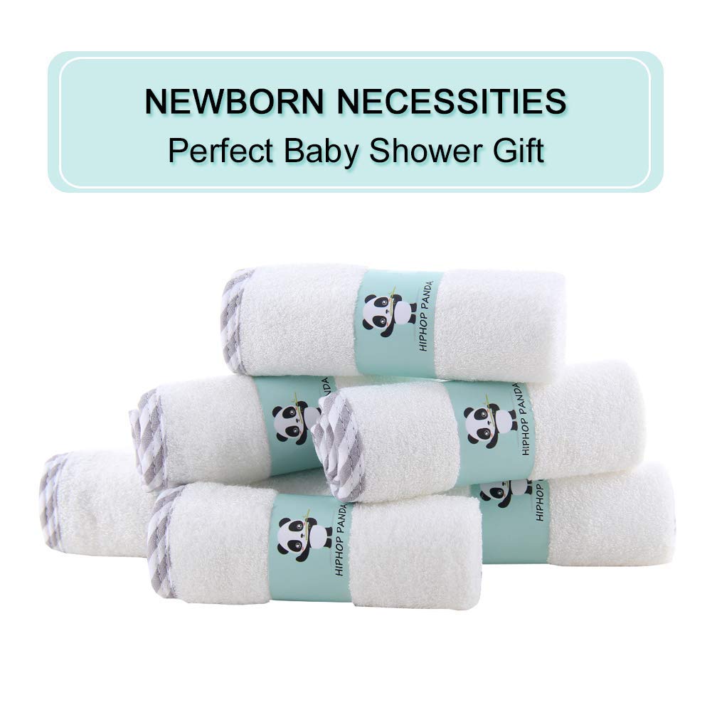 HIPHOP PANDA Soft Baby Washcloths, 2-Layer, 30 Pack Newborn Gift Set
