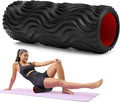 CINDALOG Foam Roller, 15" High Density Foam Back Roller, Wave Textured Massage Roller for Deep Muscle Massage Pilates Yoga,Fitness Exercise Roller for Whole Body Release(Black)