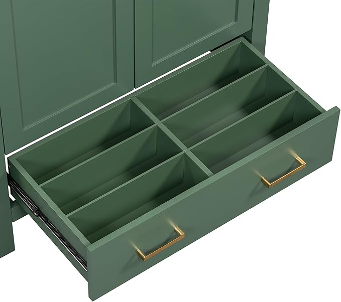Bellemave 30" Bathroom Vanity with Sink Combo Set, Solid Wood Frame Bathroom Storage Cabinet with a Drawer, 2 Soft Closing Cabinet Doors with Organizer, Green