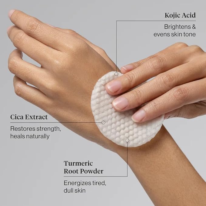 Kitsch Kojic Acid Pre-Soaked Cotton Pads for Face and Body – 50 Count