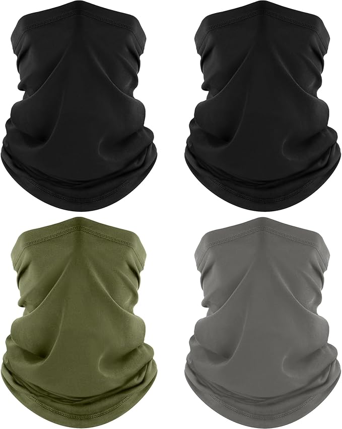 ROXUN Neck Gaiter, 4 Pack Summer Cooling Breathable Face Mask for Outdoors