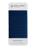 Heliums Thin Seamless Hair Ties - Navy Blue - 6mm Nylon No Damage Ponytail Holders, 1.75 Inch, Medium Hold for Thin to Normal Hair - 18 Pack