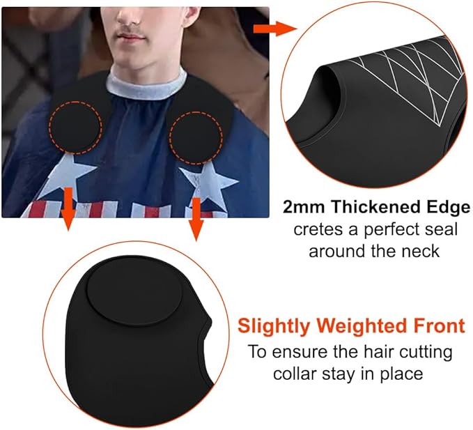 Derkerry Silicone Hair Cutting Guide Collar Waterproof Cutting Mat - Black