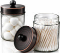 Amolliar Apothecary Jar Bathroom Storage Qtip Holder Glass, ORB 2Pack