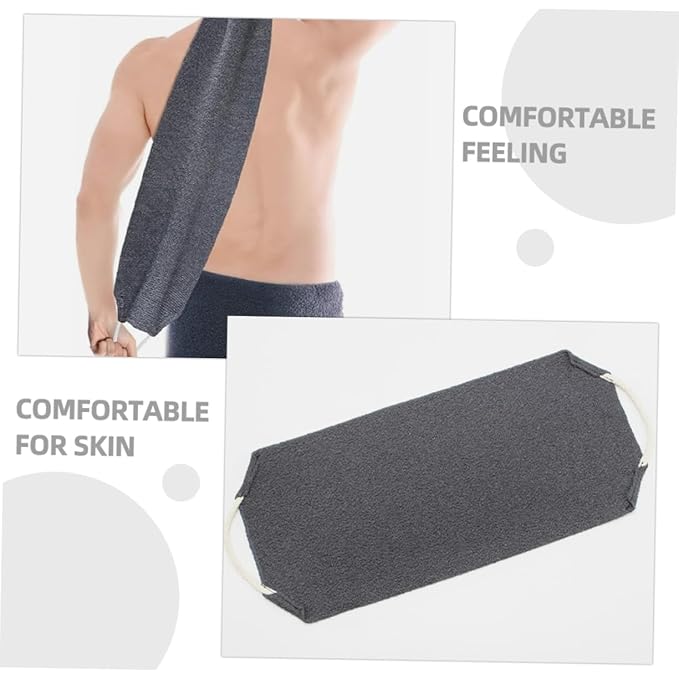 ERINGOGO 2Pcs Exfoliating Back Scrubber with Handles Long Stretchable Bath Strap for Deep Cleaning Reach Areas Soft Comfortable Body Scrub Towel for Men and Women