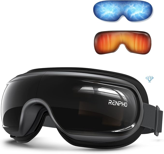 RENPHO Eye Massager with Heat and Cooling Voice Control, Birthday Gifts for Women Men, FSA Eligible HSA, Massaging Eye Mask for Dry Eyes Head Tension and Stress Relief - Eyeris 3