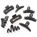 Matte Non-Slip Large Hair Clips for Women 8PCS (All Black)