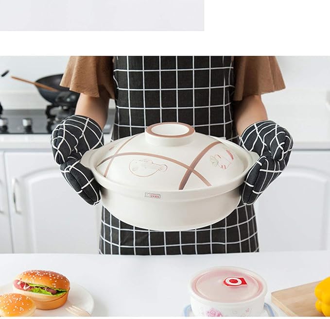 Win Change Oven Mitts and Potholders BBQ Gloves-Oven Mitts and Pot Holders with Recycled Infill Silicone Non-Slip Cooking Gloves for Cooking Baking Grilling (4-Piece Set,Black)