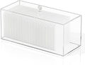JHJFRAWY Acrylic Clean Pad Storage Box for Clean Skin Club - Cotton Holder, Square Organizer (Pads Not Included) - Horizontal With Lid