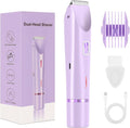 Bikini Trimmer for Women Dual Head,Painless Electric Razors,Bikini Shaver for Pubic Hair, Face, Legs(Lavender Purple)