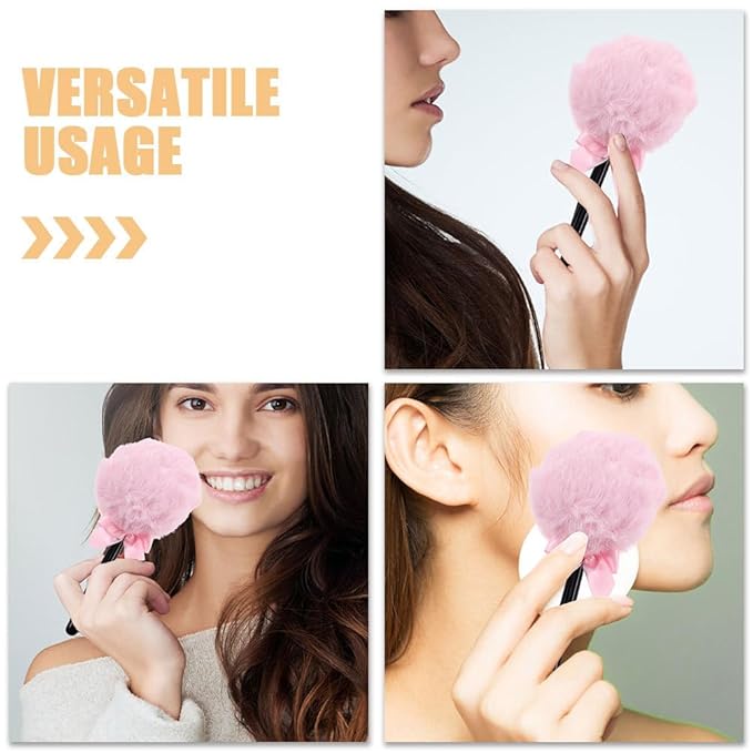 WOFASHPURET Lollipop Shaped Powder Puff Fluffy Body Powder Puff with Long Handle Soft Makeup Applicator for Loose Setting Face and Body Use Daily Makeup Stage Performances
