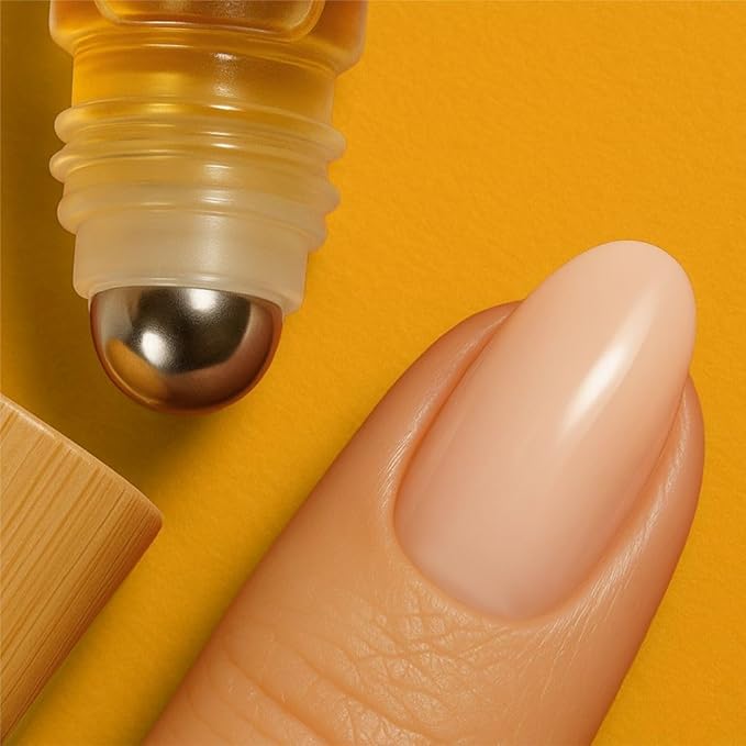 Organic Cuticle Oil Made in USA | Hydrating Roll-On Nail & Cuticle Oil with Jojoba Oil & Vitamin E | Vegan, Cruelty-Free | 5mL Travel Sized (Sandalwood Fragrance)