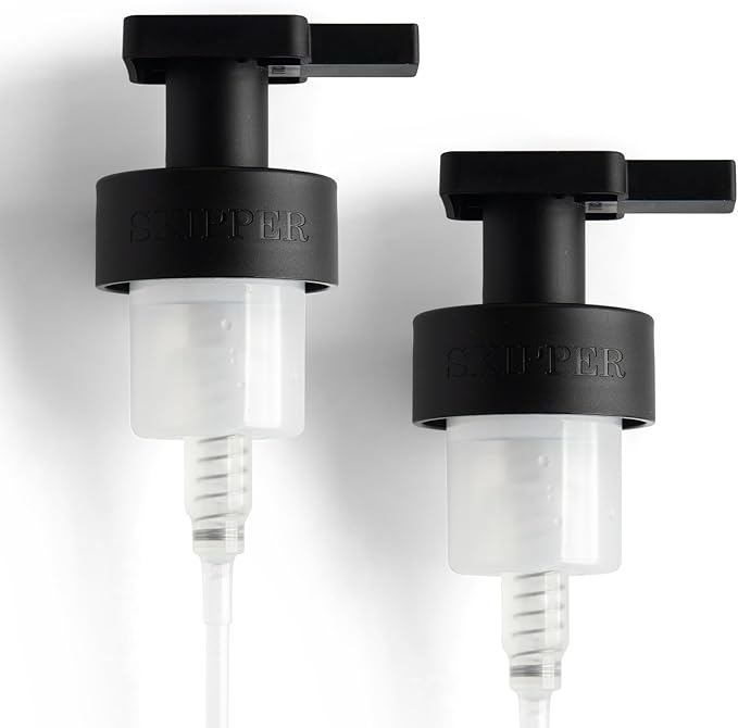 Skipper Foaming Replacement Pump Set - 2 Pack - 40mm (1.57”) Wide Rim (40/410 Neck Size) - Unique Matte Black Finish - High Rated 1.66c Foam Output for Maximum Foam
