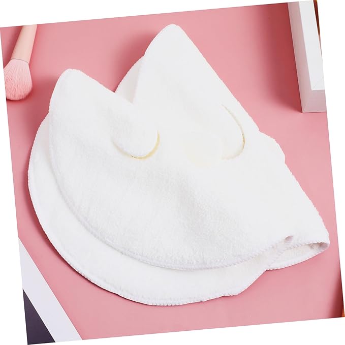 2Pcs Thick Coral Fleece Facial Towels for Hot Cold Compress Soft Face Care Towels for Skin Soothing and Cooling for Women White