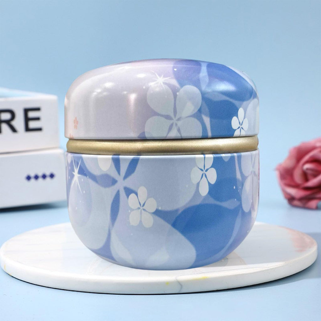 Qopoto Body Powder Puff and Container for Dusting Powder (Floral Diary)